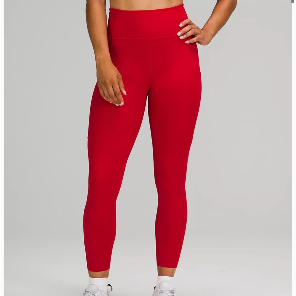 LULU LEMON dark red leggings